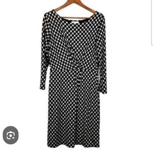 Gilli Stitch Fix Black White Geo Print Midi Dress. Size L